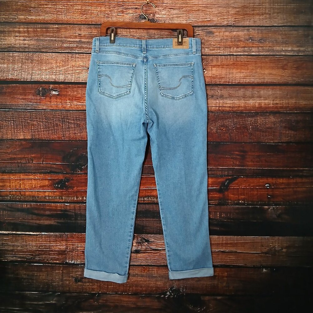 Signature Levi Jeans Size 8 High Rise Heritage Boyfriend Blue Denim Stretch Crop - Picture 3 of 10